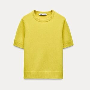 Zara Short Sleeve Sweater Yellow